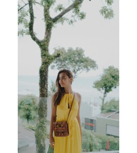 Unique leather embroidered crossbody bag