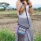 Purple crossbody bag with Miao hill tribe embroidery