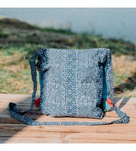 Grey Pom-Pom Tassel Crossbody Bag