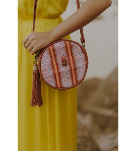 Retro Miao Embroidered Round Crossbody Bag