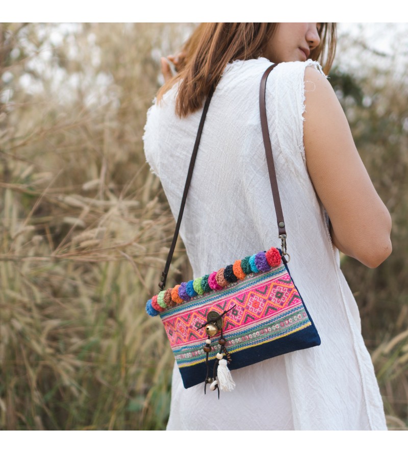 Women's Miao Pom Pom Crossbody Bag