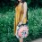 Large Vintage Crossbody Bag with Pom Pom