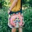 Large Vintage Crossbody Bag with Pom Pom