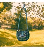 Blue Bird Miao Embroidery Crossbody Bag