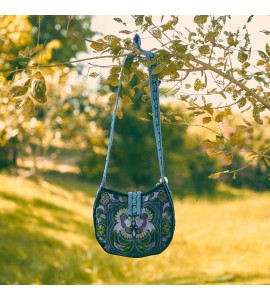 Blue Bird Miao Embroidery Crossbody Bag