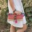 Bell button colorful pompom crossbody bag