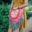 Pink Bohemian Leather Tassel Crossbody Bag