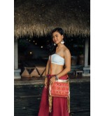 Orange Bohemian Women's Tassel Crossbody Bag