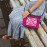 Rose red vintage embroidered shoulder bag