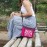 Rose red vintage embroidered shoulder bag