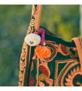 Yellow bird pattern Miao crossbody bag