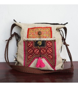 Hippie Crossbody Bag with Leather Strap