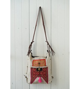 Hippie Crossbody Bag with Leather Strap