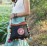 Linen Crossbody Bag with Colorful Pom Pom Trim