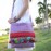 Purple vintage messenger bag with colorful tassels