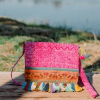 Batik tassel crossbody bag