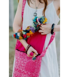 Batik tassel crossbody bag