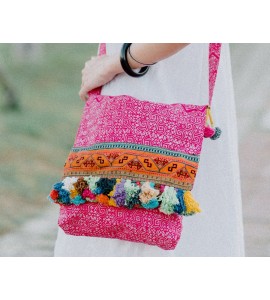 Batik tassel crossbody bag