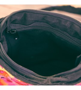 Red Flower Miao Round Crossbody Bag
