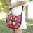 Red Flower Miao Round Crossbody Bag