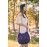 Purple bird embroidered crossbody bag