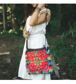 Bohemian Miao Flower Embroidery Crossbody Bag